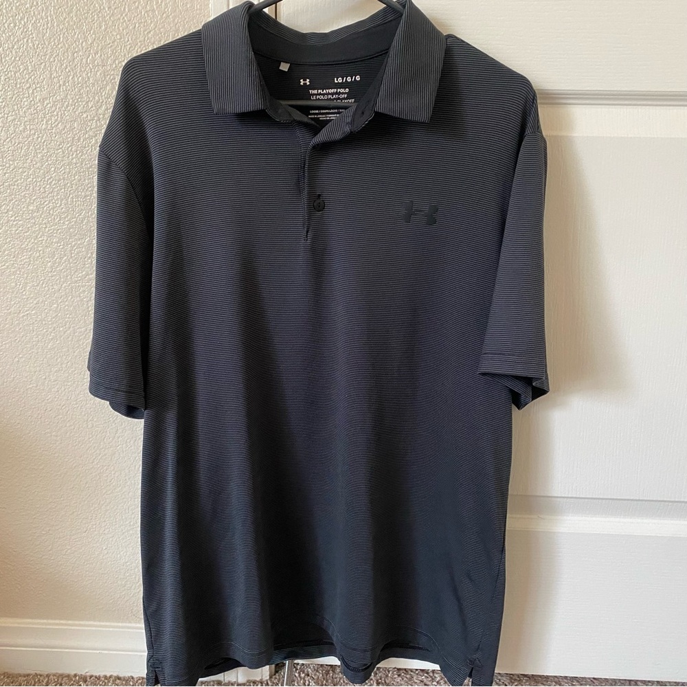 Under Armour Mens Playoff Polo Large Loose Fit Casual Golf Athletic Black